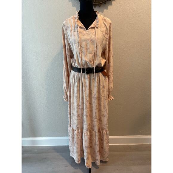 REFKA Tiered Prairie Dress Floral Sz12 Equestrian Fairy Cottage Ranch Southern - Picture 1 of 10